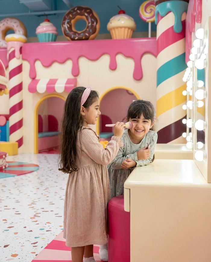 Children at the make-up studio